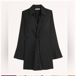 NWT Abercrombie & Fitch Medium Tall Long Sleeve Twist Front Shirt Dress